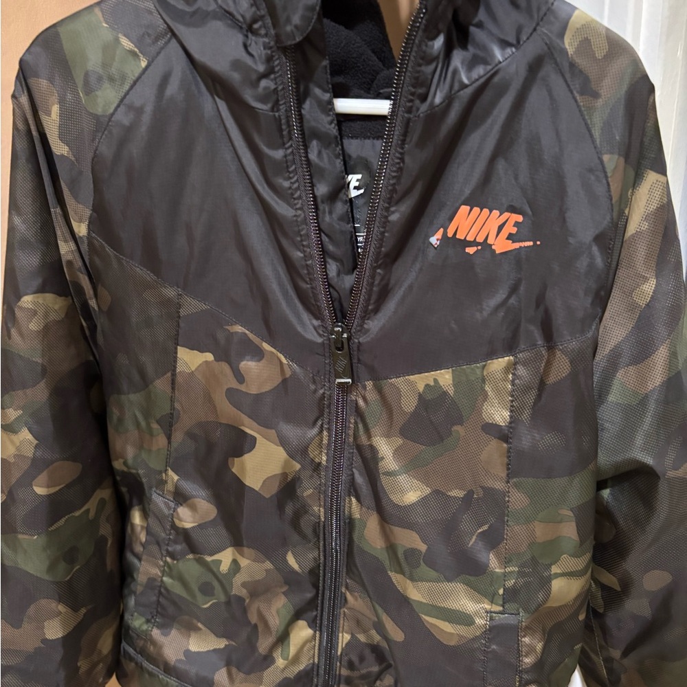 Nike Boy’s Windbreaker - Black and Green Camo